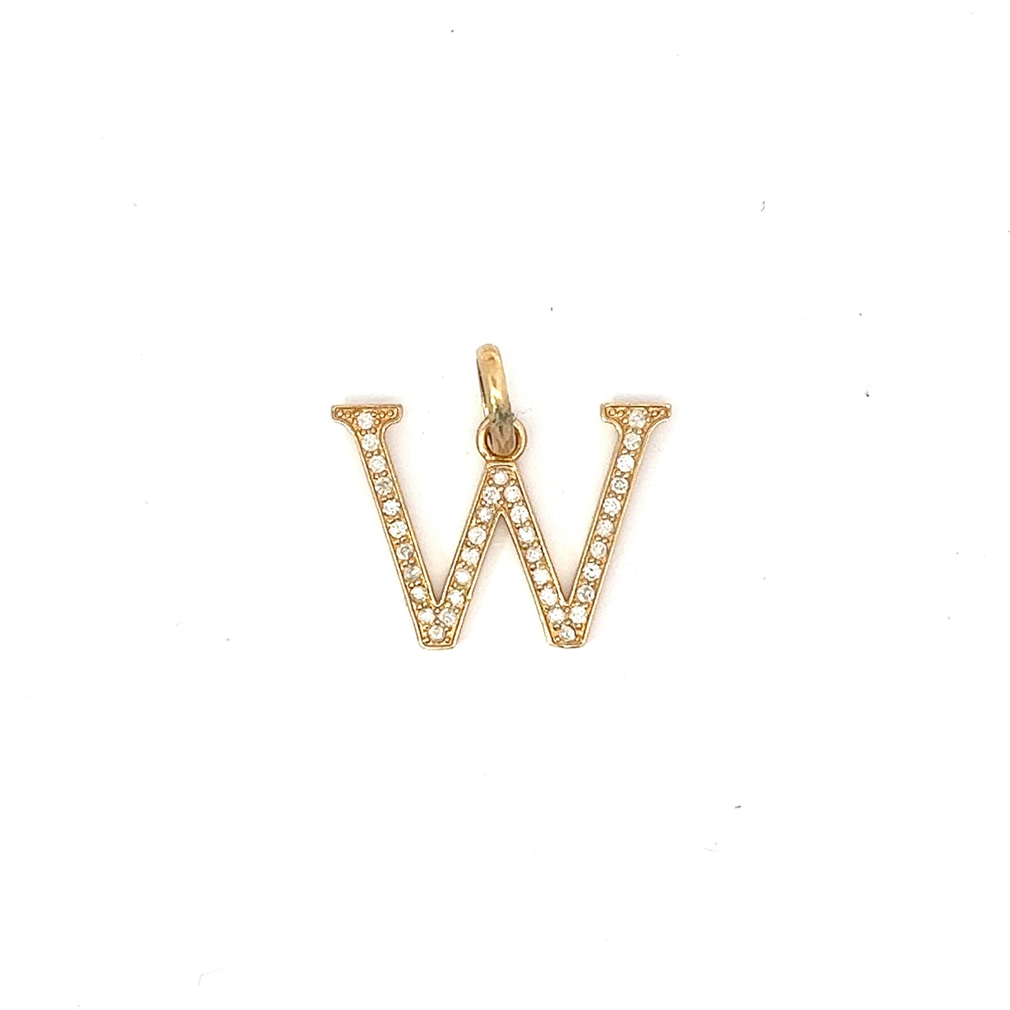 10kt Yellow Gold Diamond Initial 'W' 0.38ct