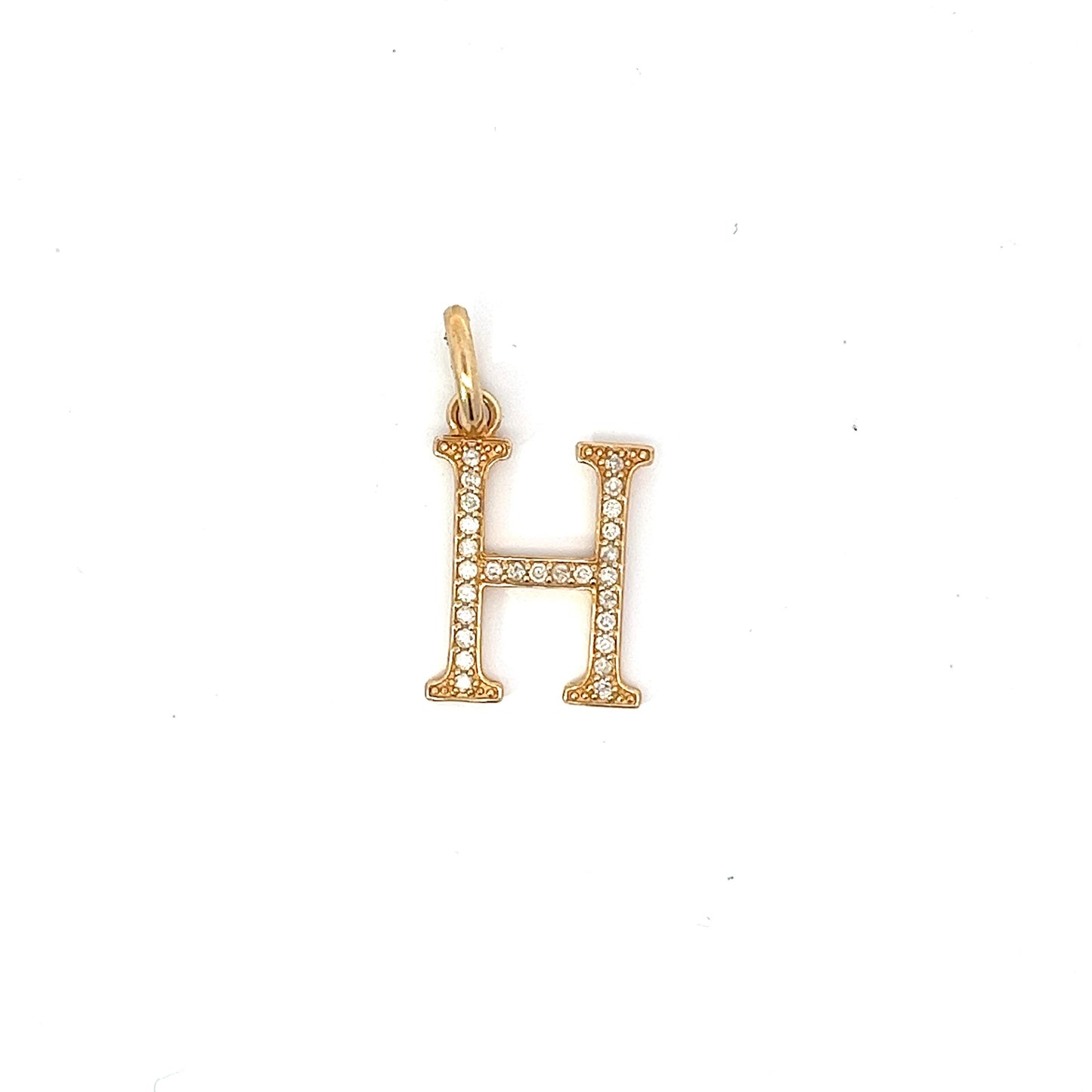 10kt Yellow Gold Diamond Initial 'H' 0.38ctw