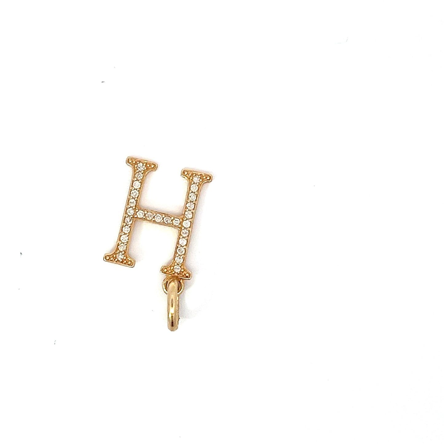 10kt Yellow Gold Diamond Initial 'H' 0.38ctw