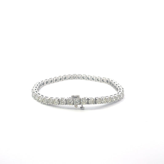 14KT White Gold 9.46CT Diamonds Tennis Bracelet 7 Inches (25 pointers each)