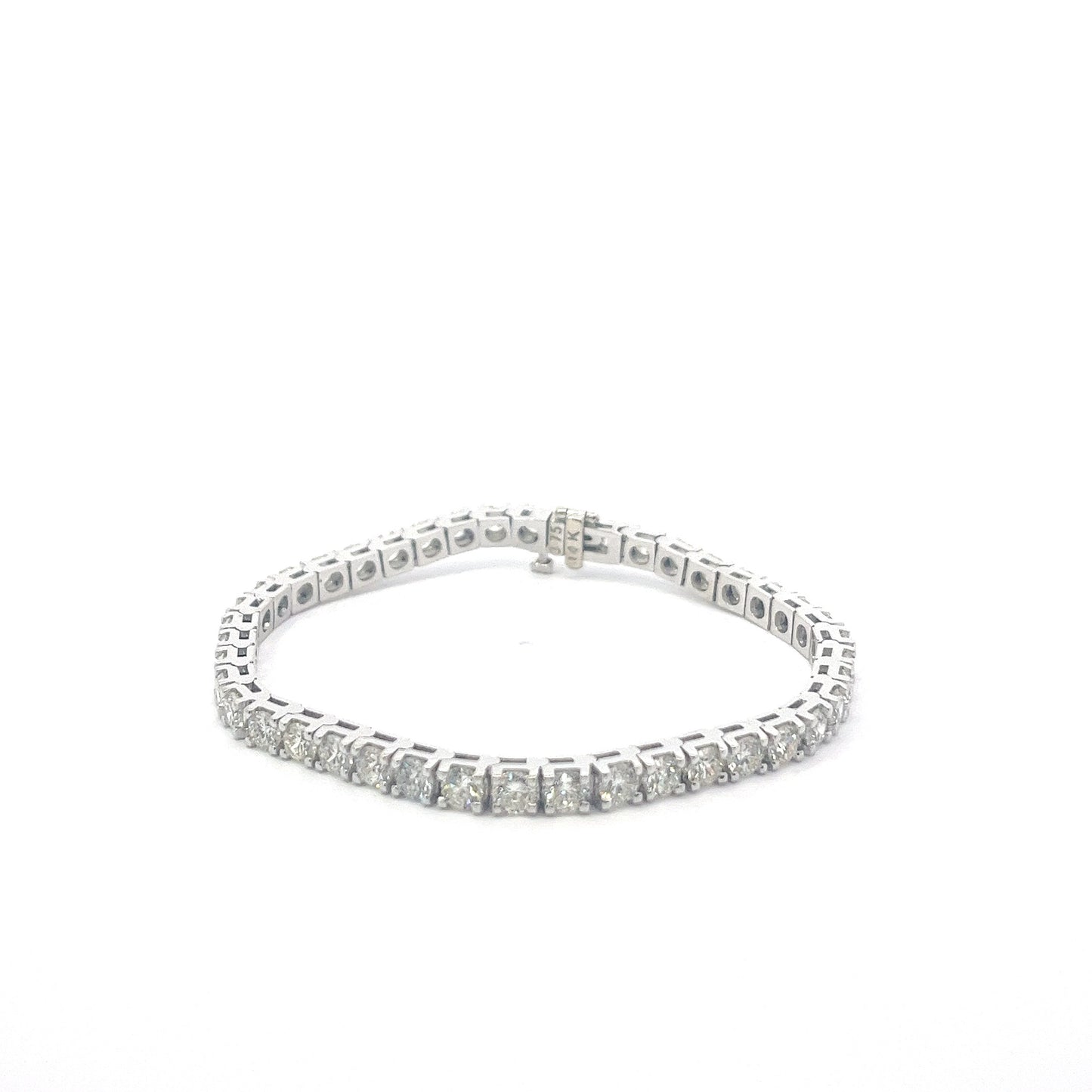 14KT White Gold 9.46CT Diamonds Tennis Bracelet 7 Inches (25 pointers each)