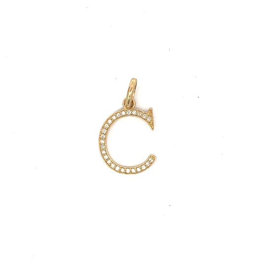 10kt Yellow Gold Diamond Initial 'C' 0.38ctw