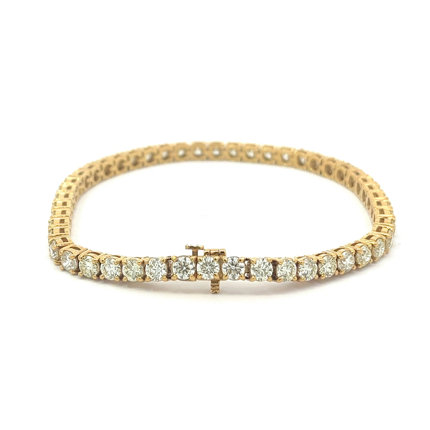 14kt Yellow Gold Tennis Diamond Bracelet 11.5ctw