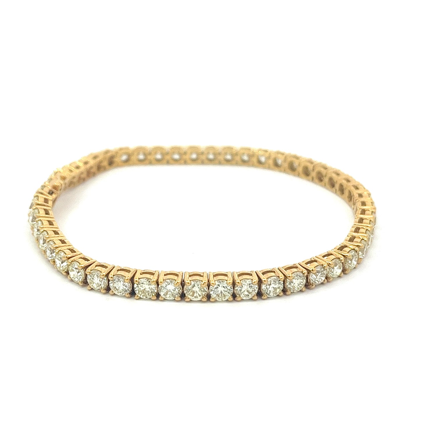 14kt Yellow Gold Tennis Diamond Bracelet 11.5ctw