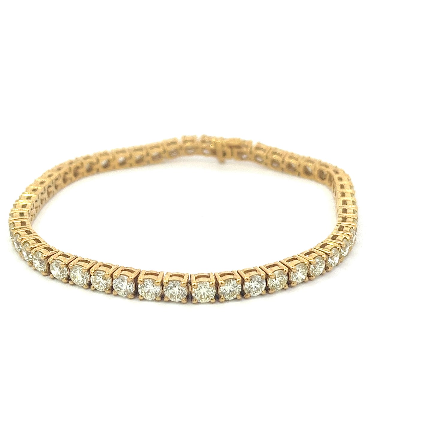 14kt Yellow Gold Tennis Diamond Bracelet 11.5ctw