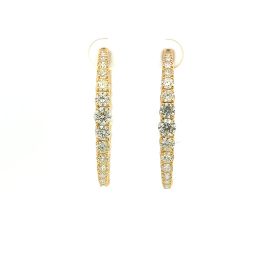 14kt Yellow Gold Inside-Out Diamond Hoop Earring 4.61ctw