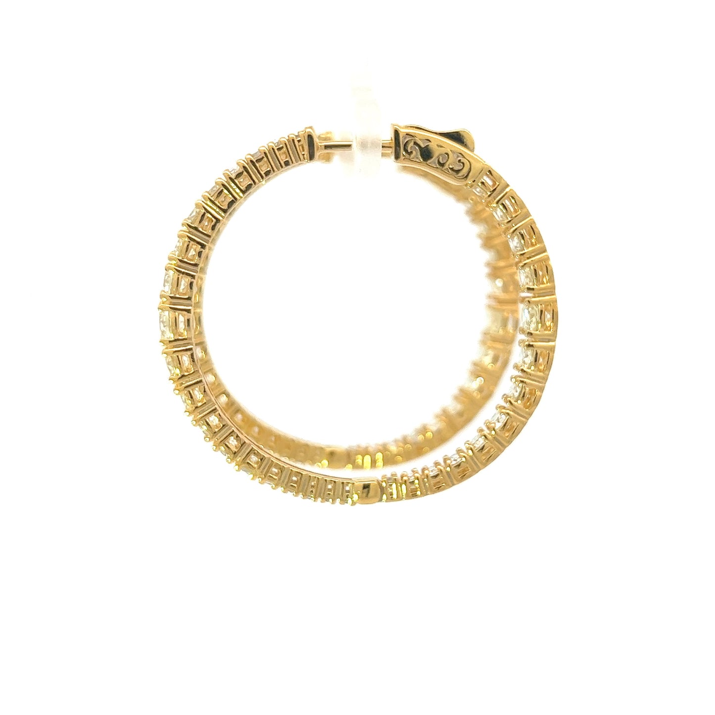 14kt Yellow Gold Inside-Out Diamond Hoop Earring 4.61ctw