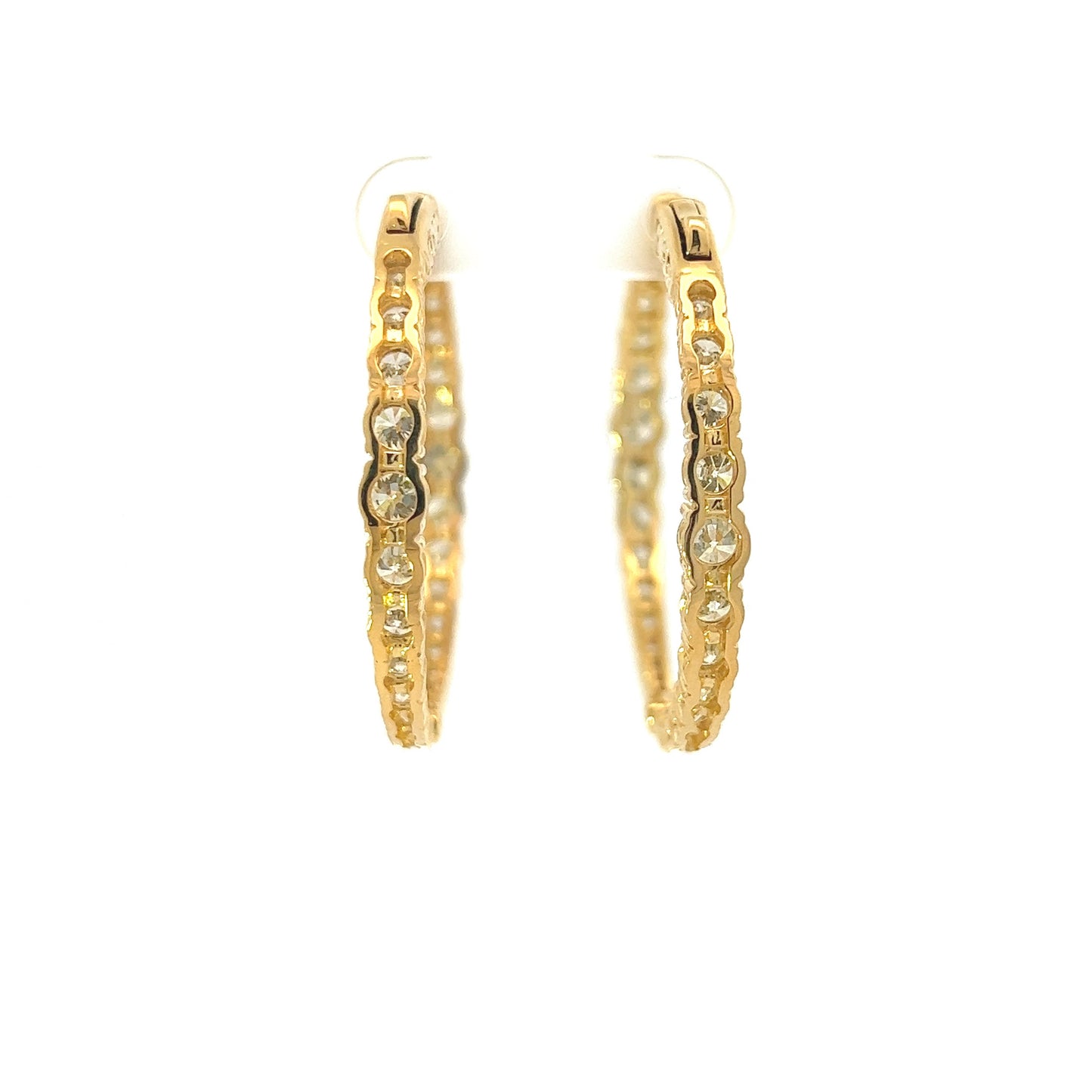 14kt Yellow Gold Inside-Out Diamond Hoop Earring 4.61ctw