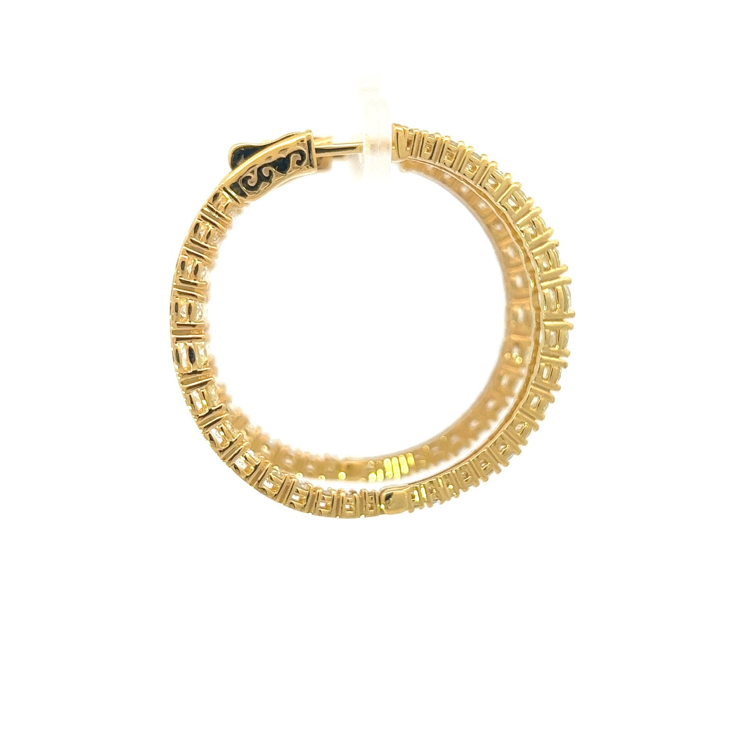 14kt Yellow Gold Inside-Out Diamond Hoop Earring 4.61ctw