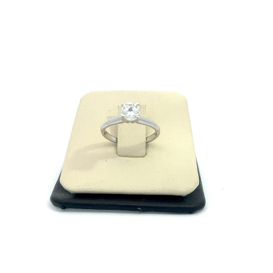 18kt White Gold Solitaire Diamond Engagement Ring 0.70ctw