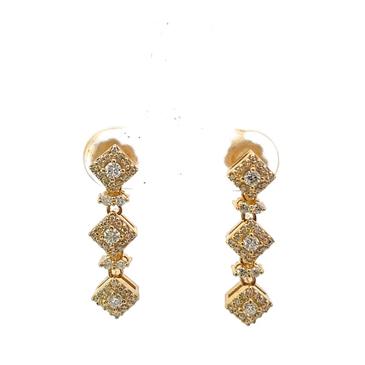 14kt Yellow Gold Custom Diamond Earring 1.27ctw