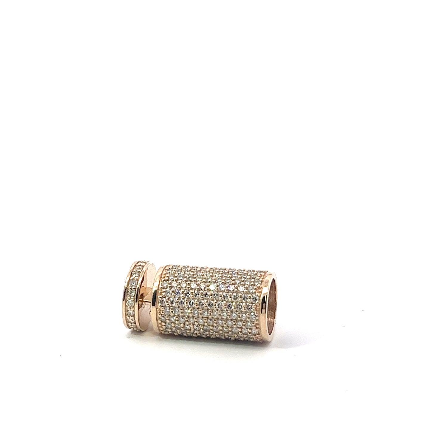 10KYG Barrel Lock Diamonds 3.02ctw 12mm