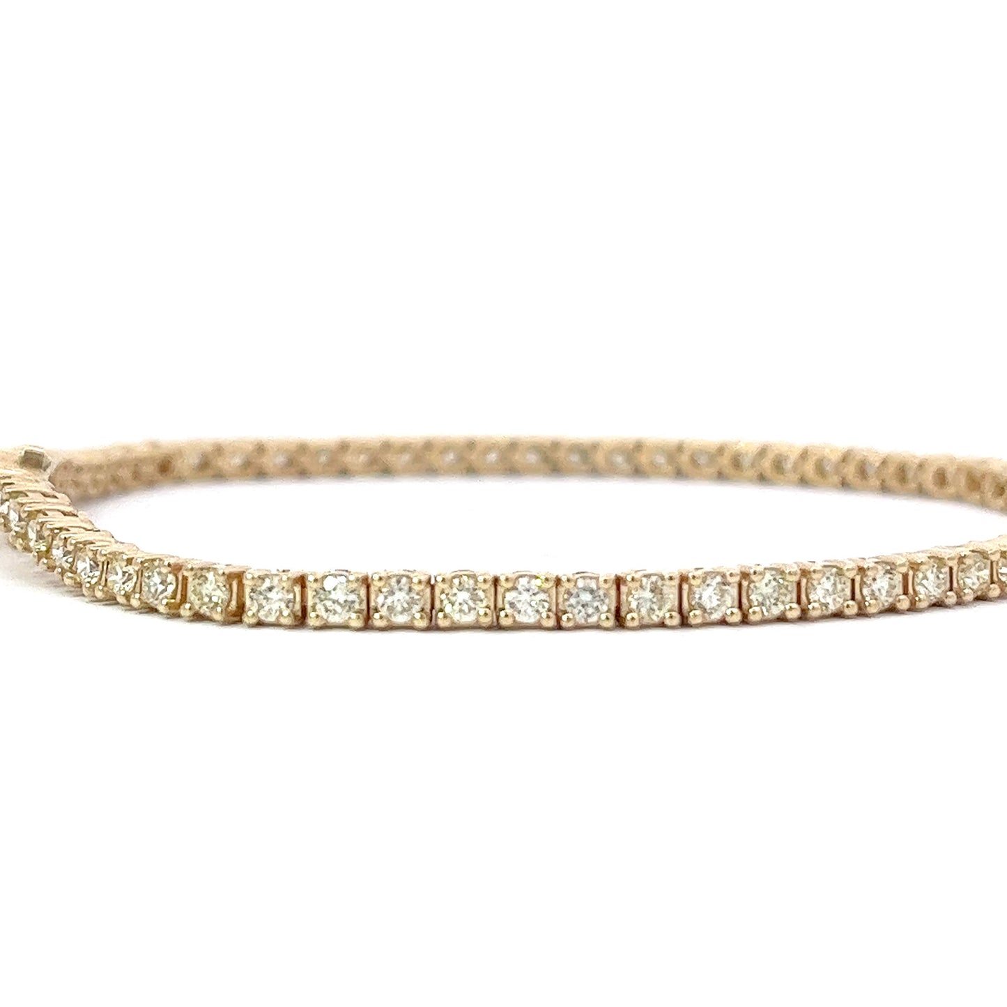 14KT Yellow Gold 2.57CT Diamonds Tennis Bracelet 7 Inches (5 pointers each)