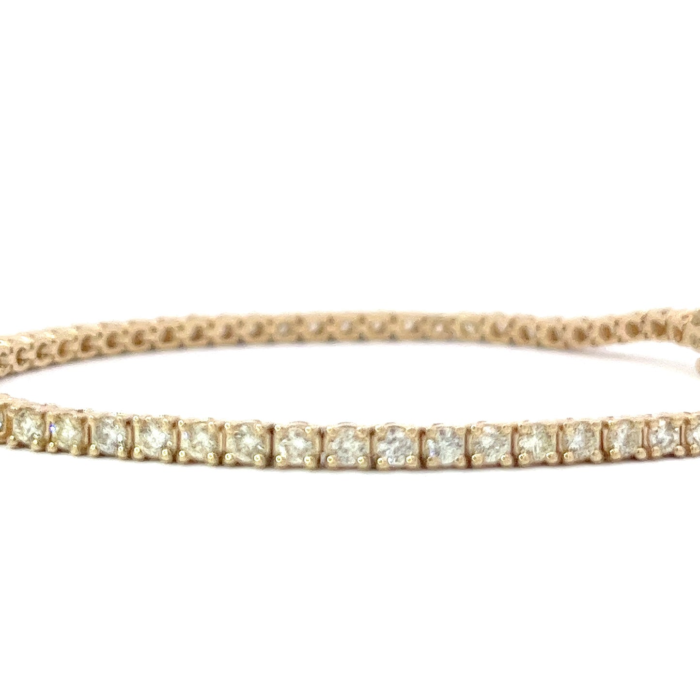 14KT Yellow Gold 2.57CT Diamonds Tennis Bracelet 7 Inches (5 pointers each)