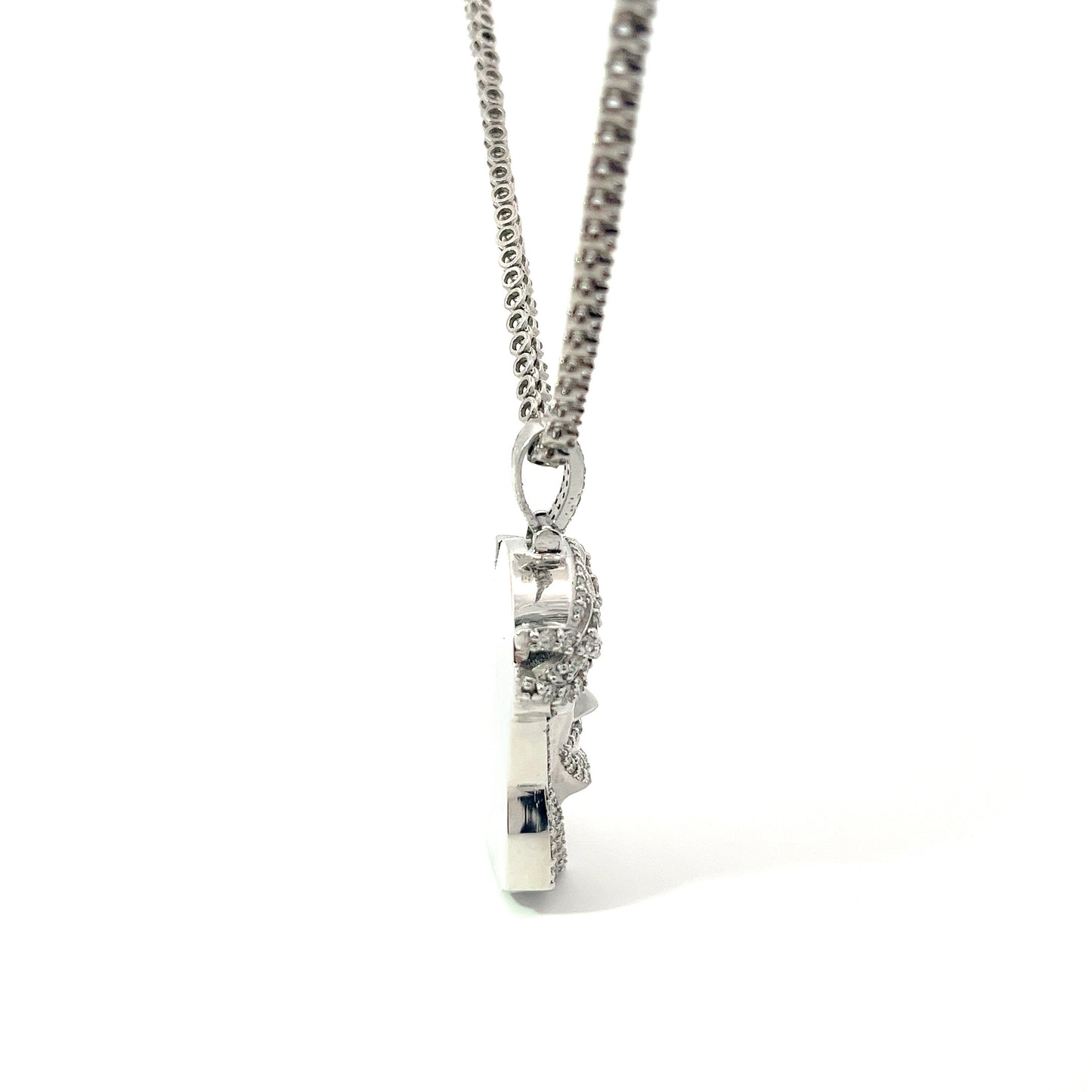 10kt White Gold Diamond Jesus Pendant 4.50ctw