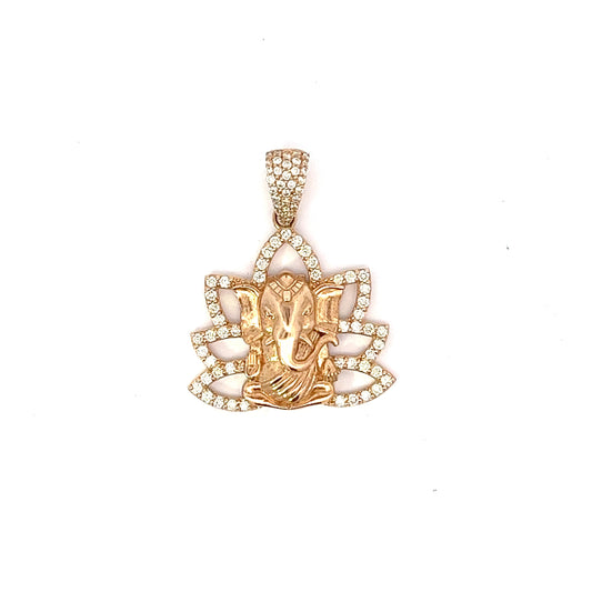 14kt Yellow Gold Ganesh Ji Diamond Pendant 1.12ctw