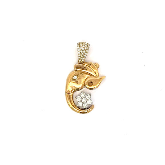 18kt Yellow Gold Ganesh Ji Diamond Pendant 0.70ctw