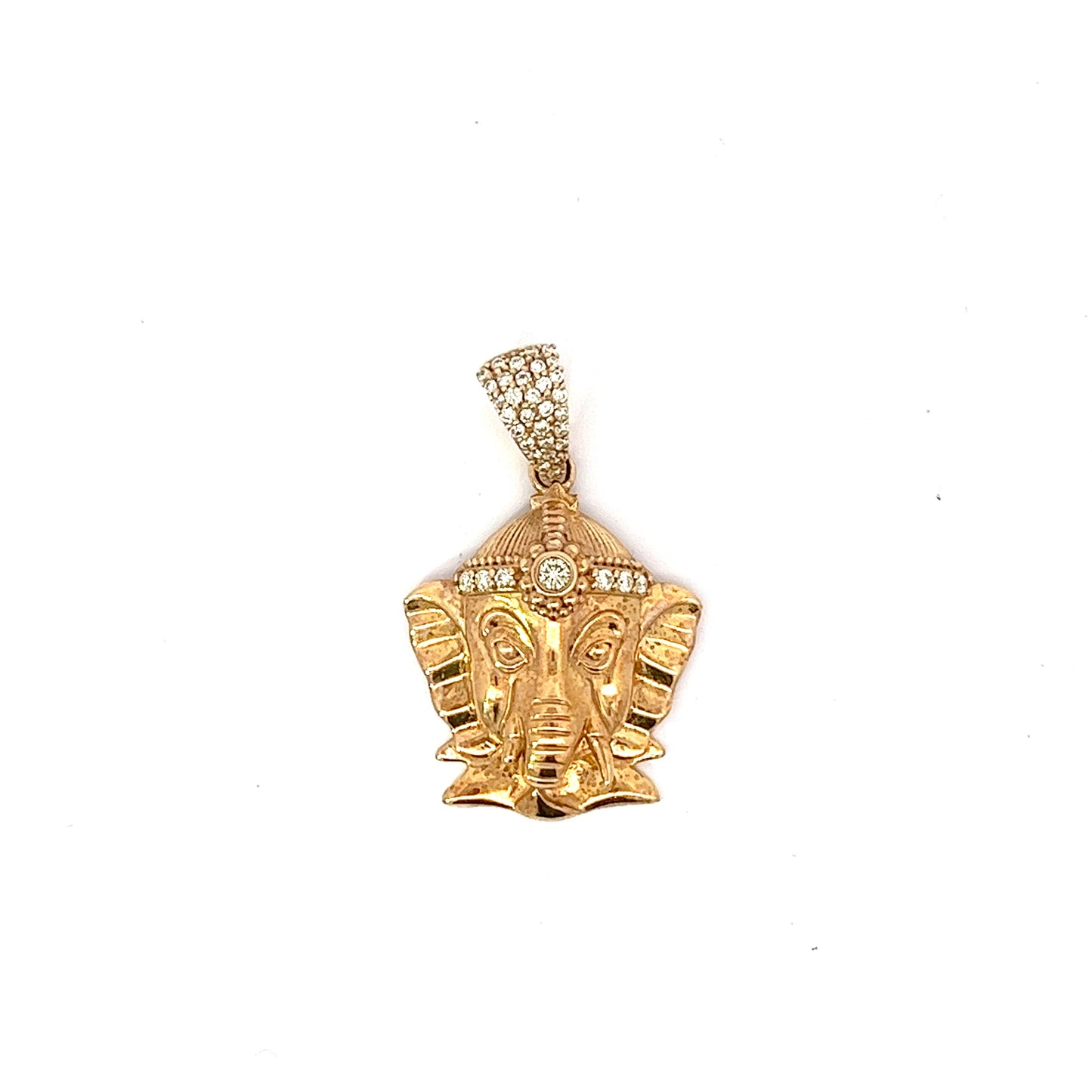 14kt Yellow Gold Ganesh Ji Pendant 0.40ctw