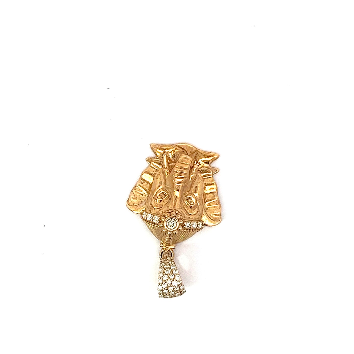 14kt Yellow Gold Ganesh Ji Pendant 0.40ctw