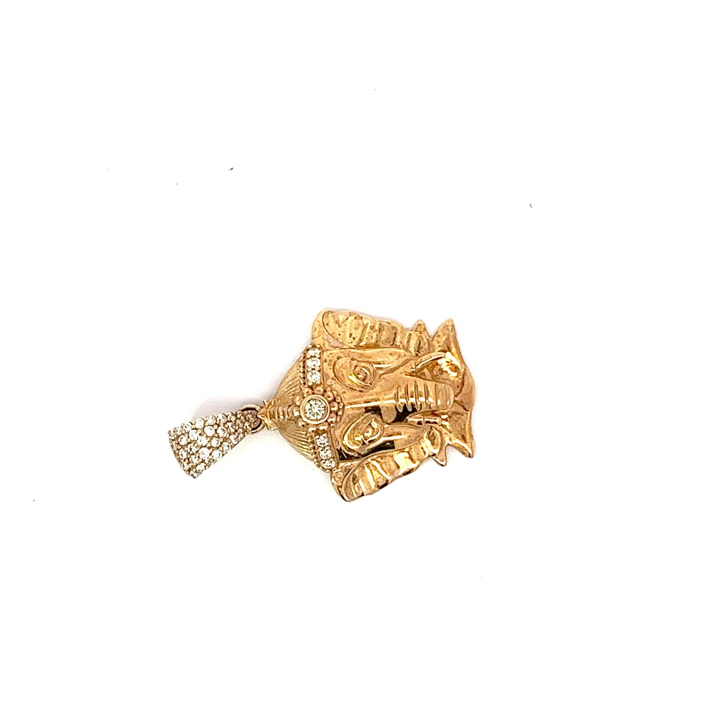 14kt Yellow Gold Ganesh Ji Pendant 0.40ctw