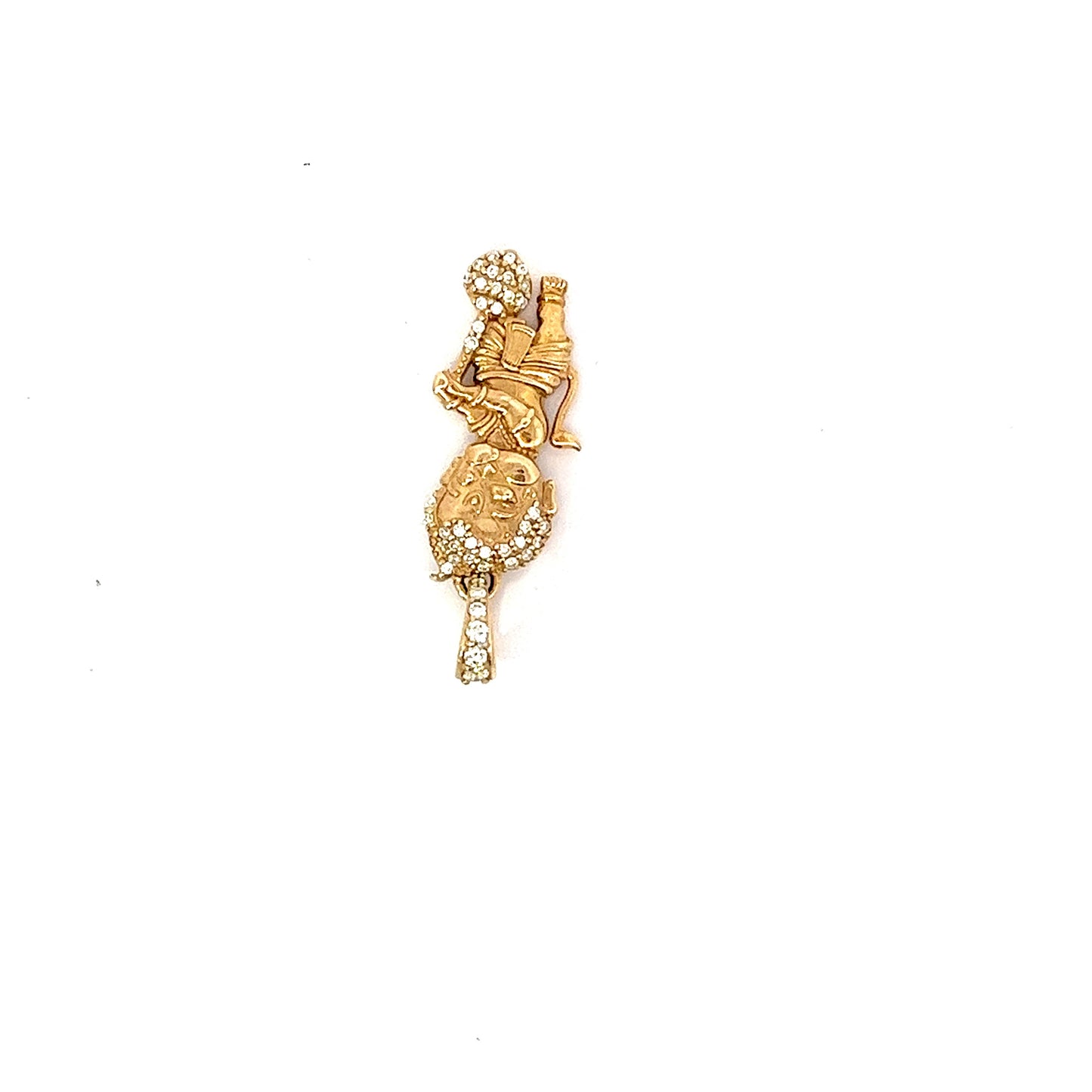 14kt Yellow Gold Hanuman Ji Diamond Pendant 0.30ctw