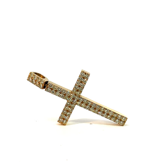 10kt Yellow Gold Diamond Cross Pendant 3.78ctw