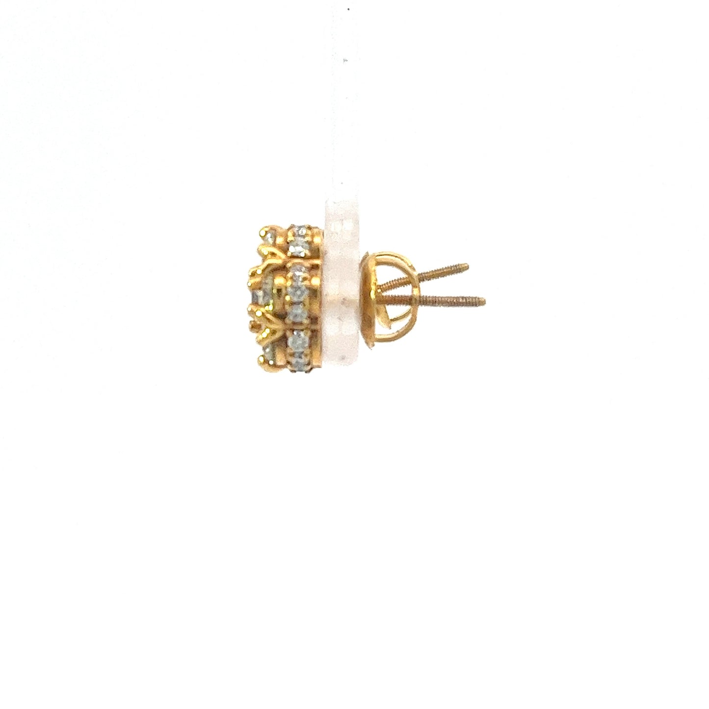 10kt Yellow Gold Super Flower Diamond Earring 2.28ctw