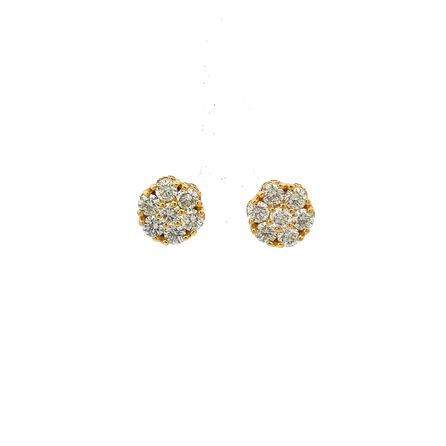 10kt Yellow Gold Super Flower Diamond Earring 2.88ctw