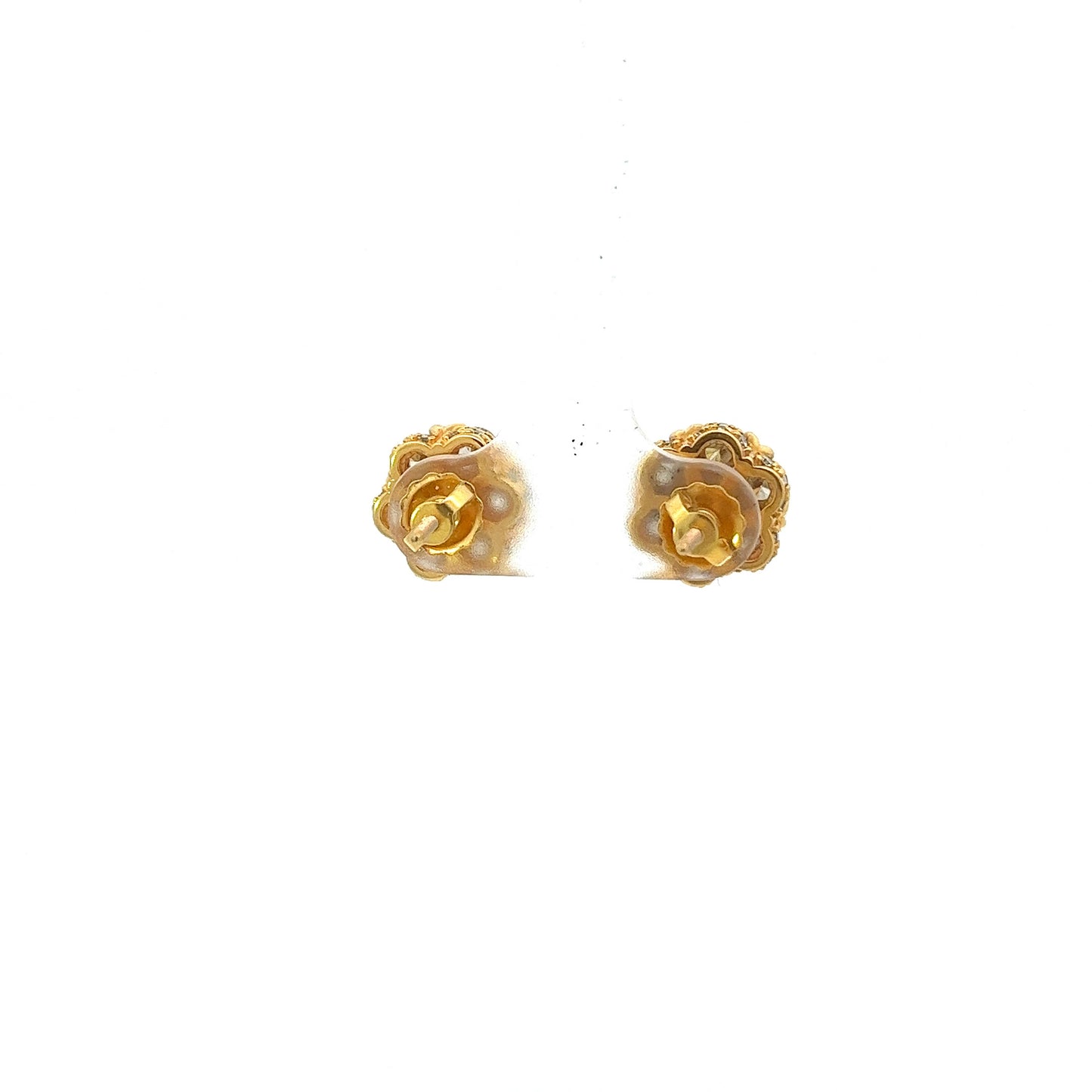 10kt Yellow Gold Super Flower Diamond Earring 2.88ctw