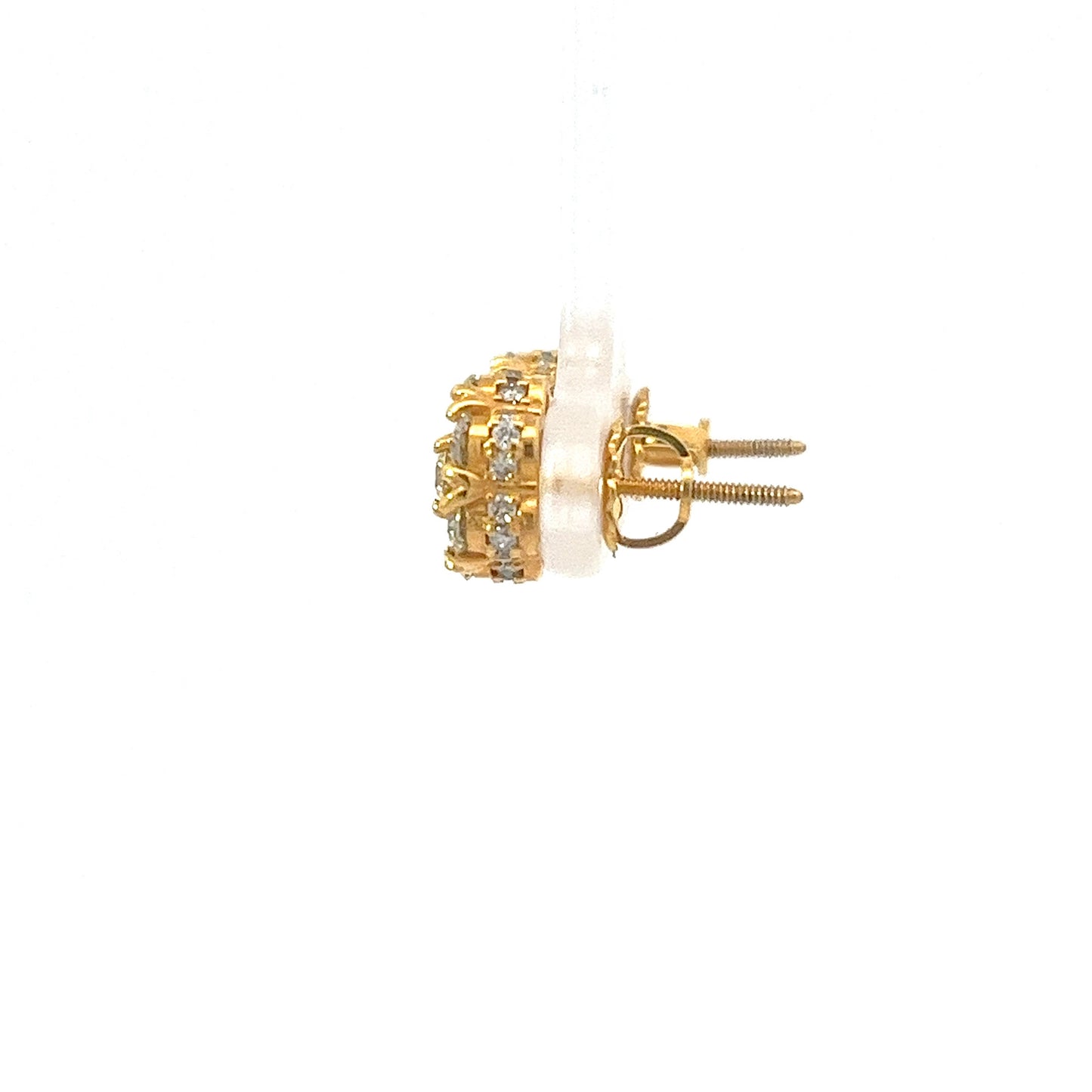 10kt Yellow Gold Super Flower Diamond Earring 1.8ctw