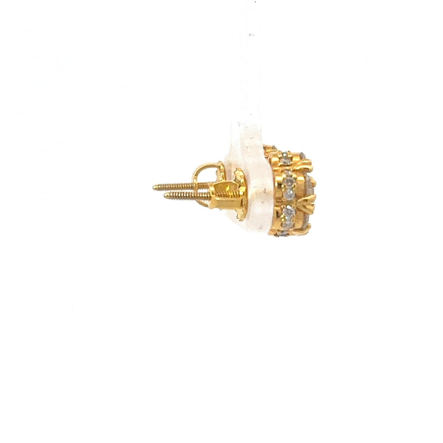 10kt Yellow Gold Super Flower Diamond Earring 1.8ctw