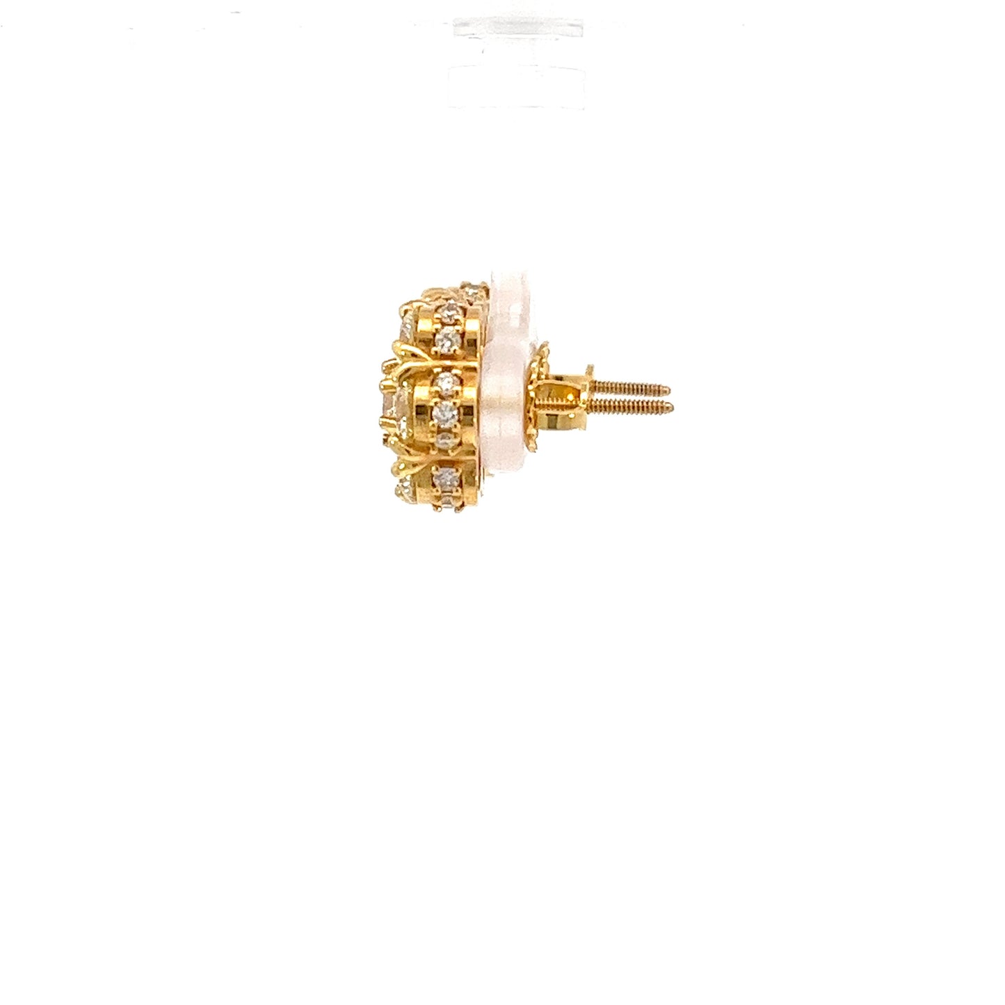 10kt Yellow Gold Super Flower Diamond Earring 4.8ctw