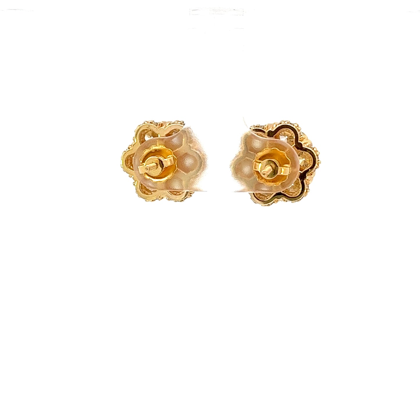 10kt Yellow Gold Super Flower Diamond Earring 4.8ctw