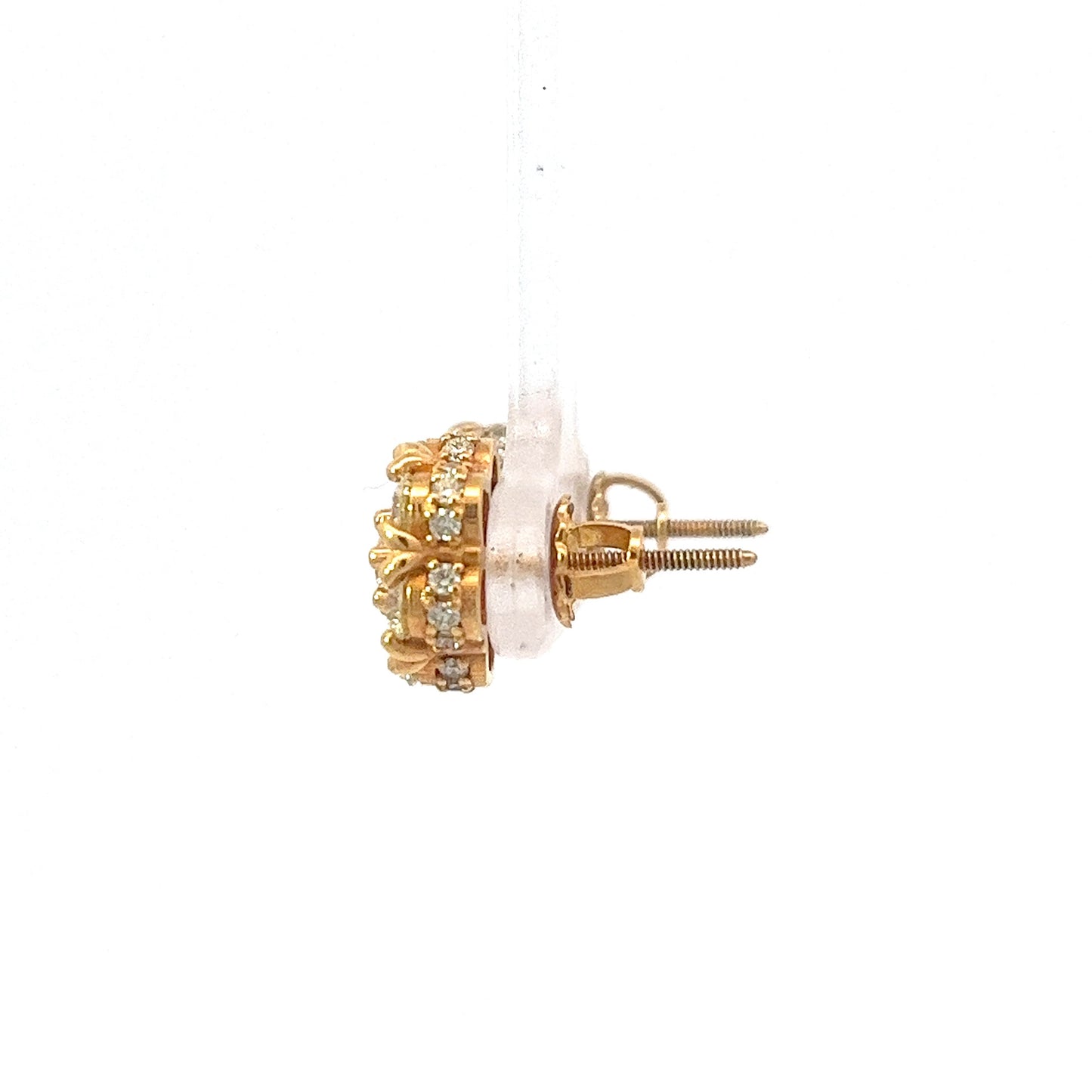 10kt Yellow Gold Super Flower Diamond Earring 2.64ctw