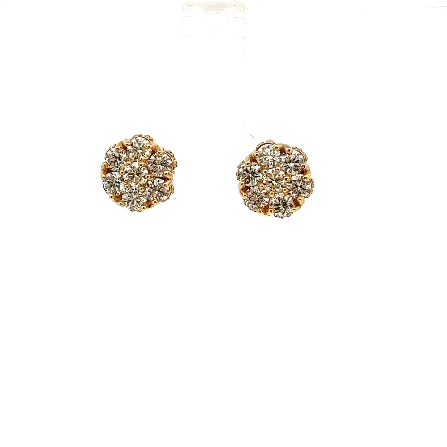 10kt Yellow Gold Super Flower Diamond Earring 2.01ctw