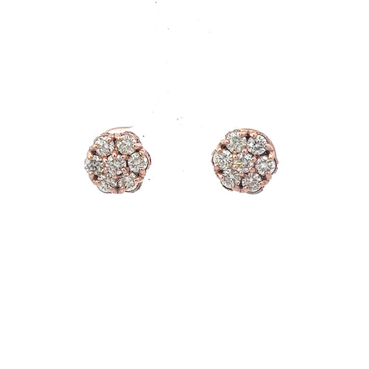 10kt Rose Gold Super Flower Diamond Earring 1.37ctw