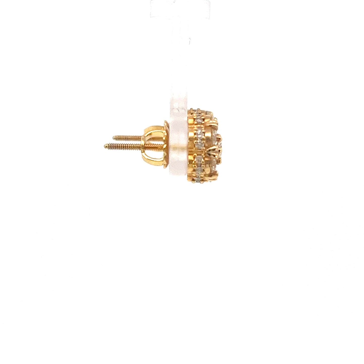 10kt Yellow Gold Super Flower Diamond Earring 1.53ctw