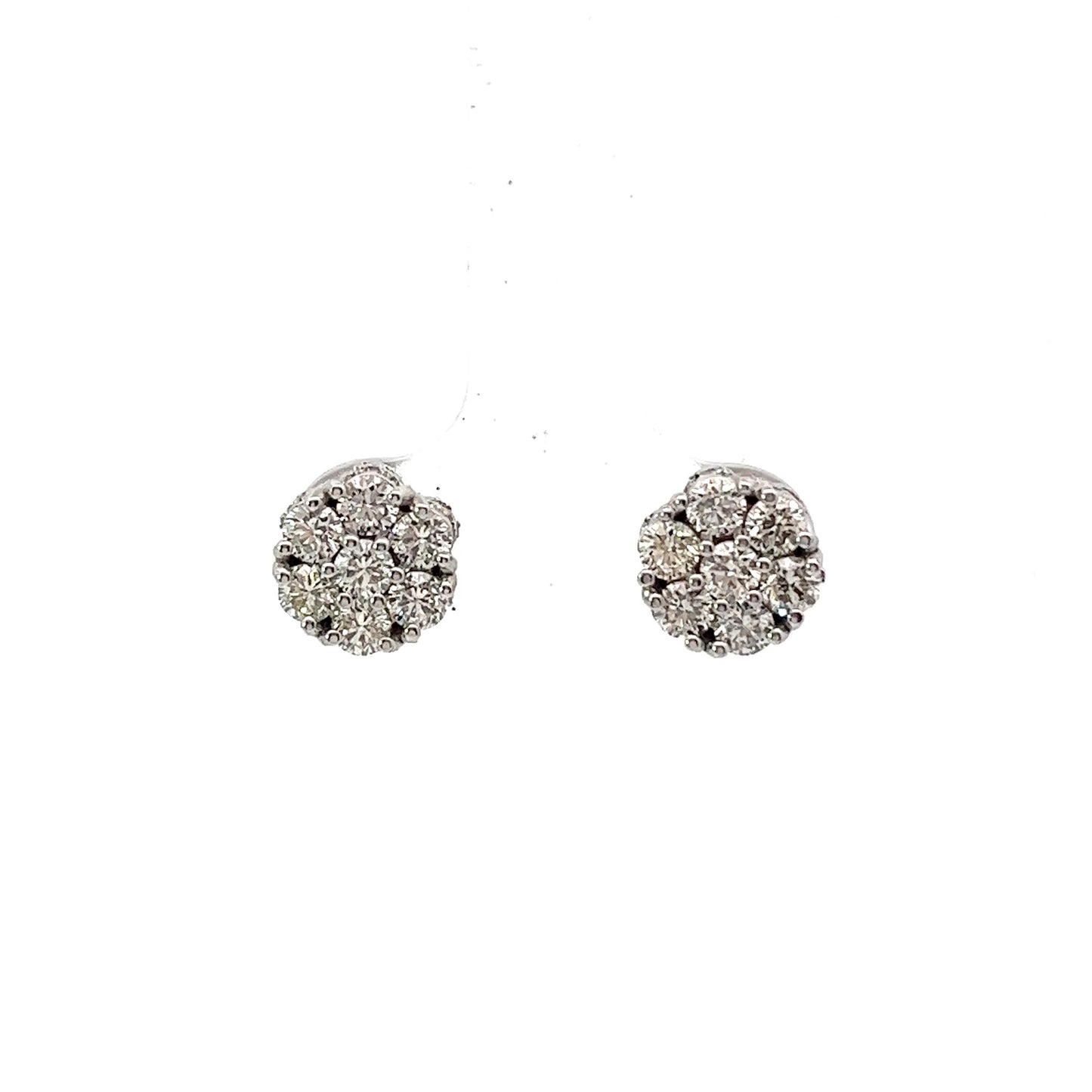 10kt White Gold Super Flower Diamond Earring 1.54ctw