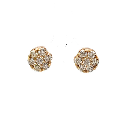 10kt Yellow Gold Super Flower Diamond Earring 1.58ctw