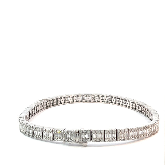 14kt White Gold Diamond Baguette Bracelet 10.42ctw