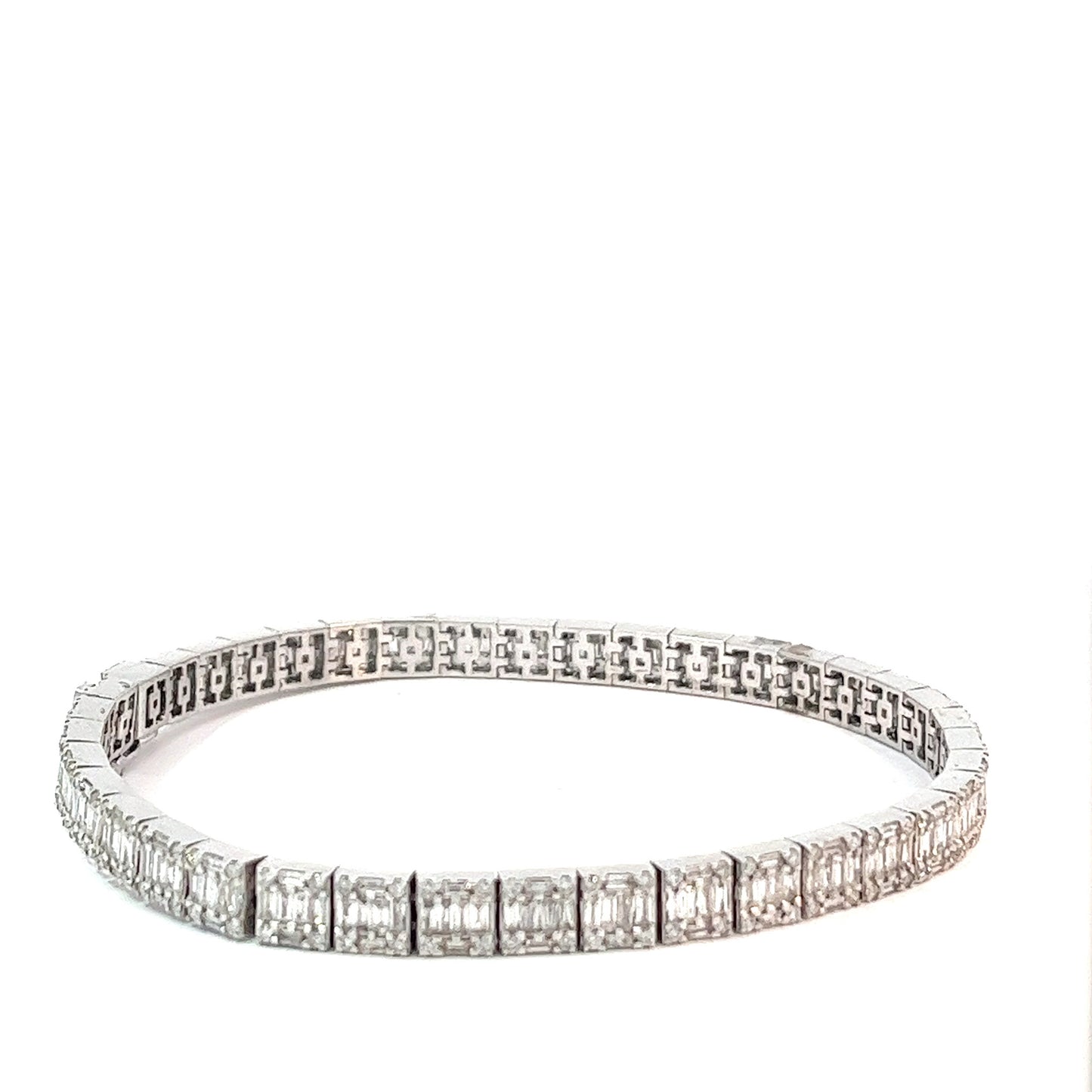 14kt White Gold Diamond Baguette Bracelet 10.42ctw