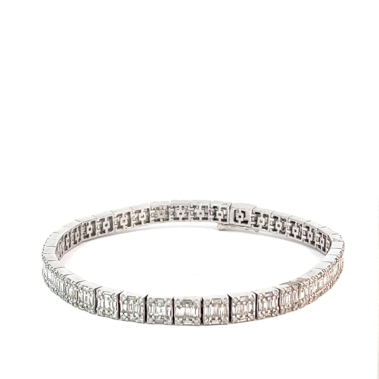 14kt White Gold Diamond Baguette Bracelet 10.42ctw