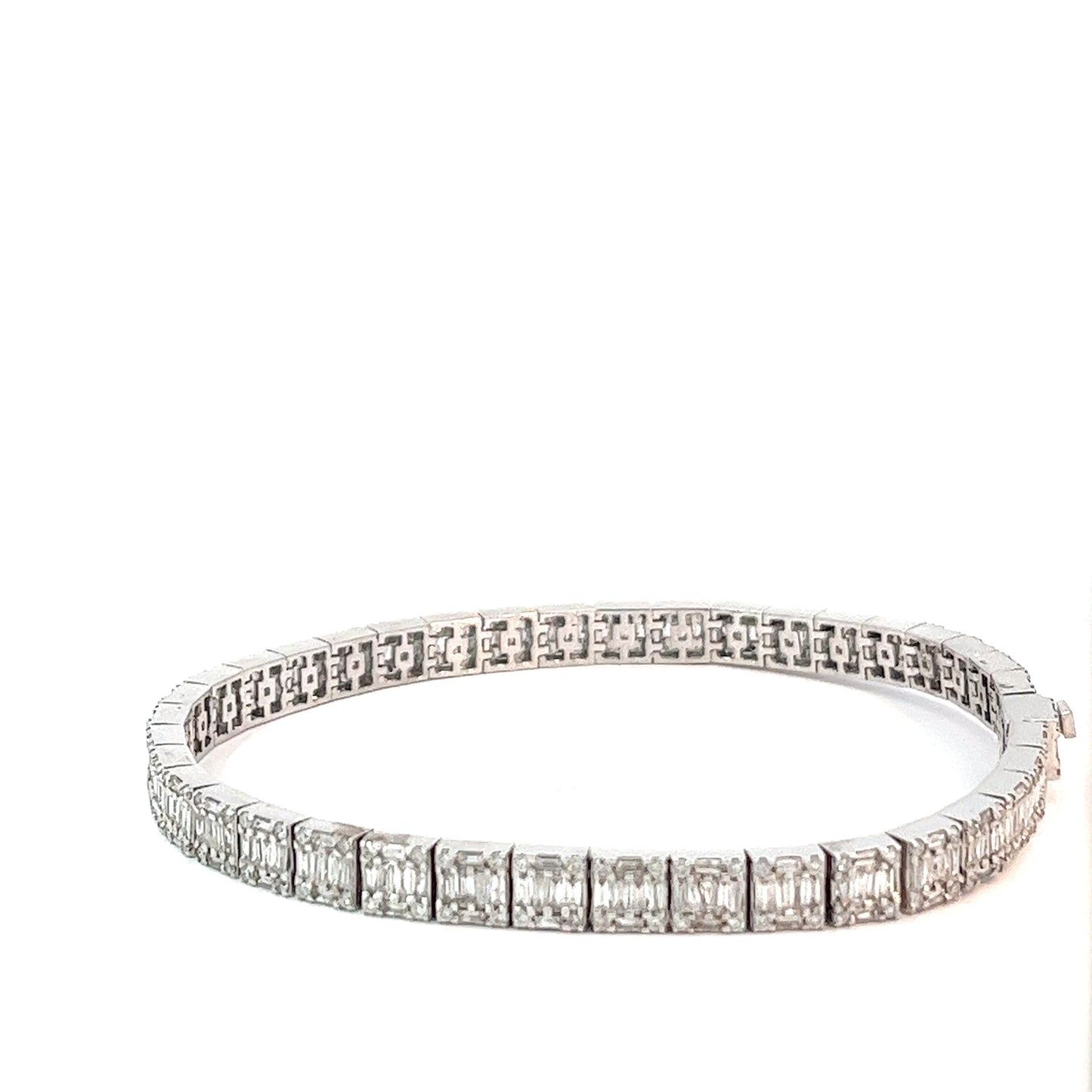 14kt White Gold Diamond Baguette Bracelet 10.42ctw