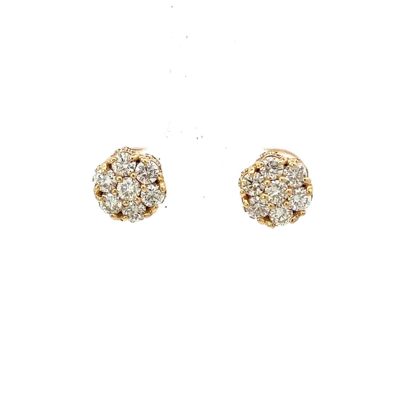 10kt Yellow Gold Super Flower Diamond Earring 1.42ctw