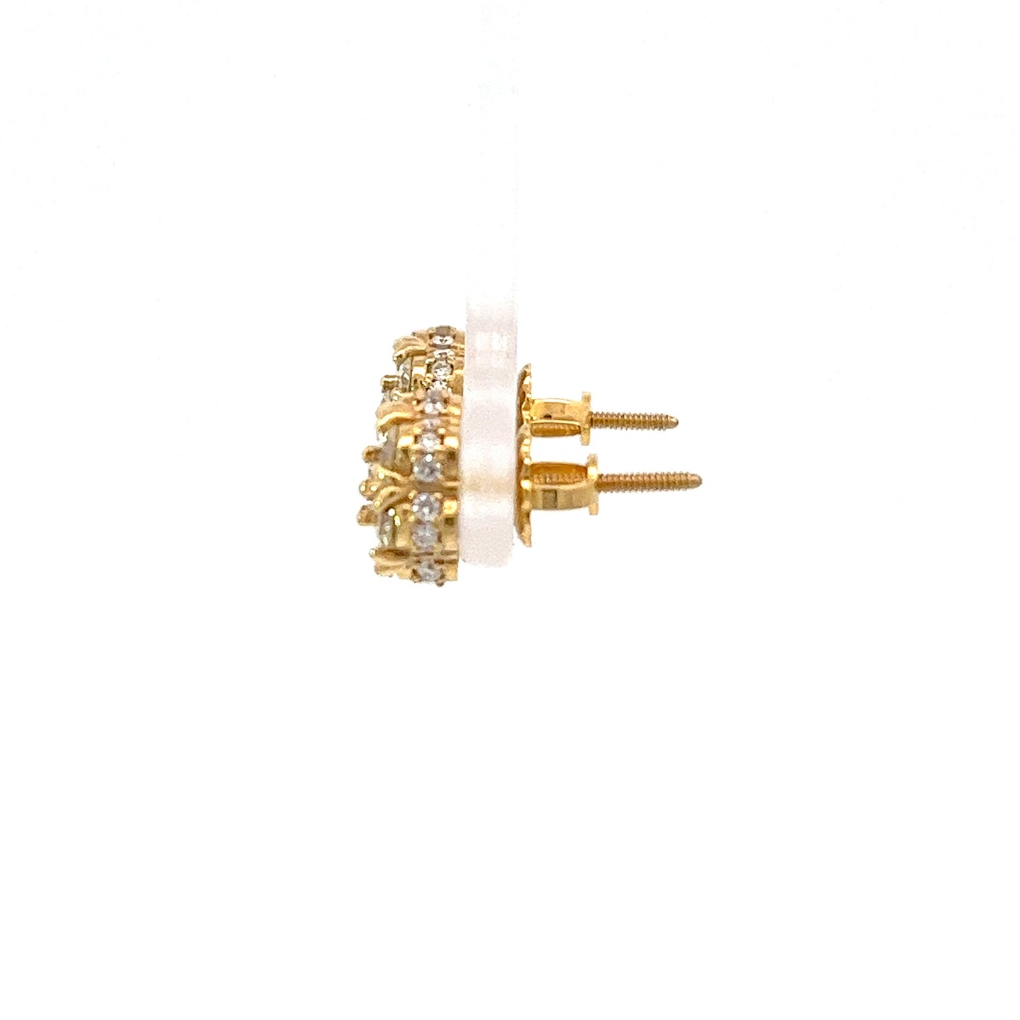 10kt Yellow Gold Super Flower Diamond Earring 1.42ctw