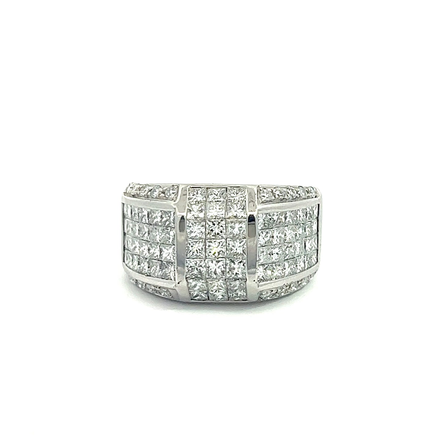 14k White Gold Men's Diamond Ring 4.25ctw