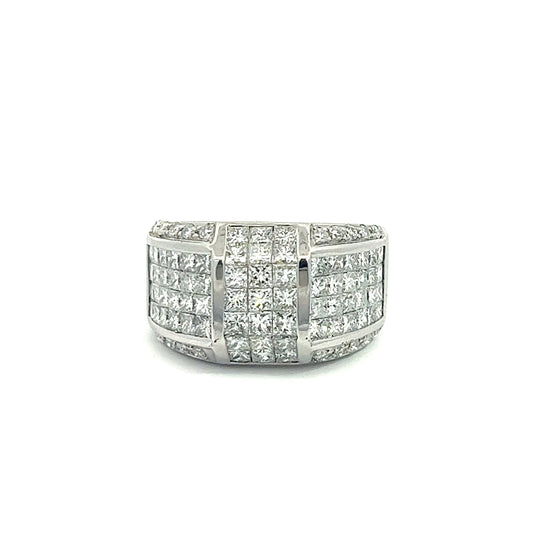 14k White Gold Men's Diamond Ring 4.25ctw