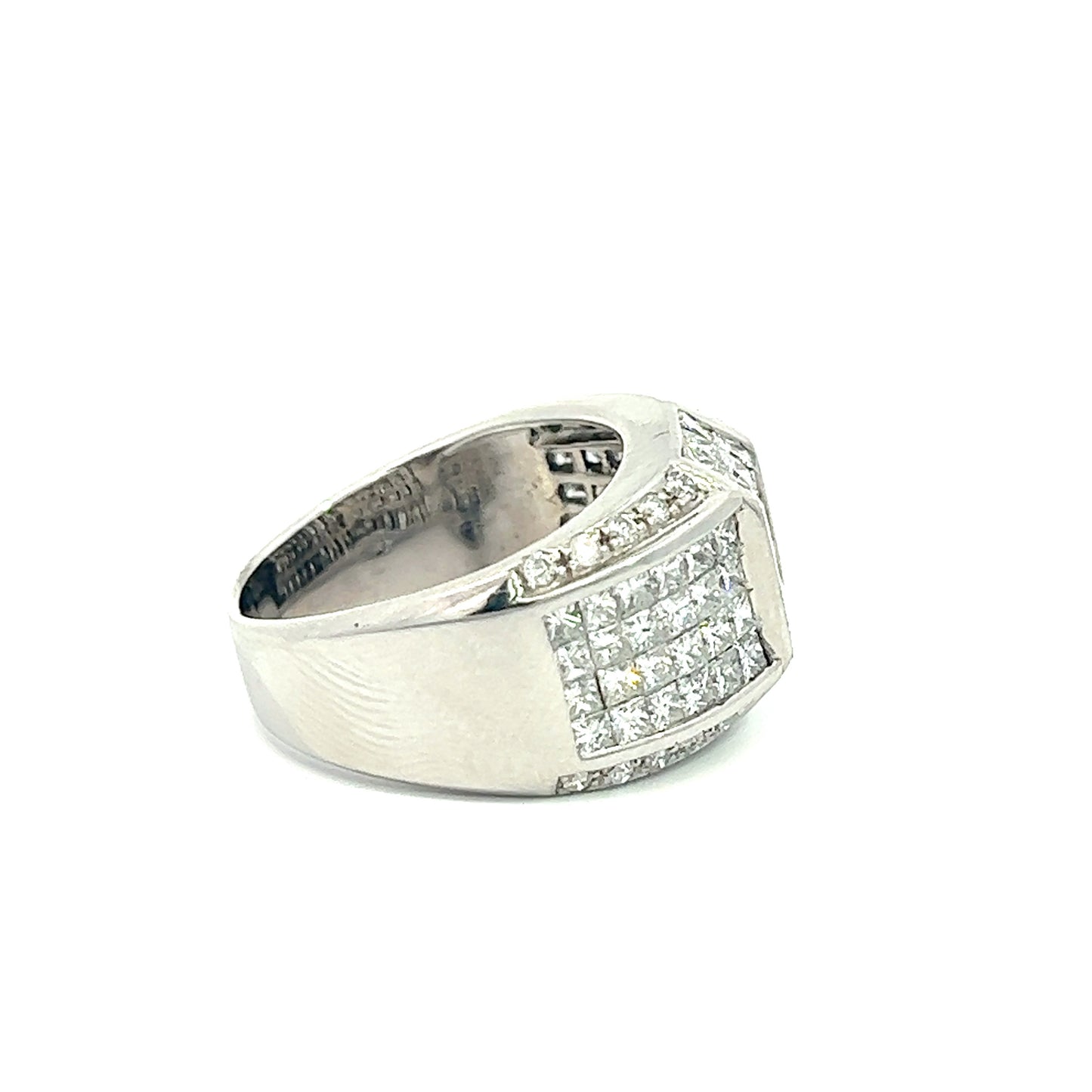 14k White Gold Men's Diamond Ring 4.25ctw