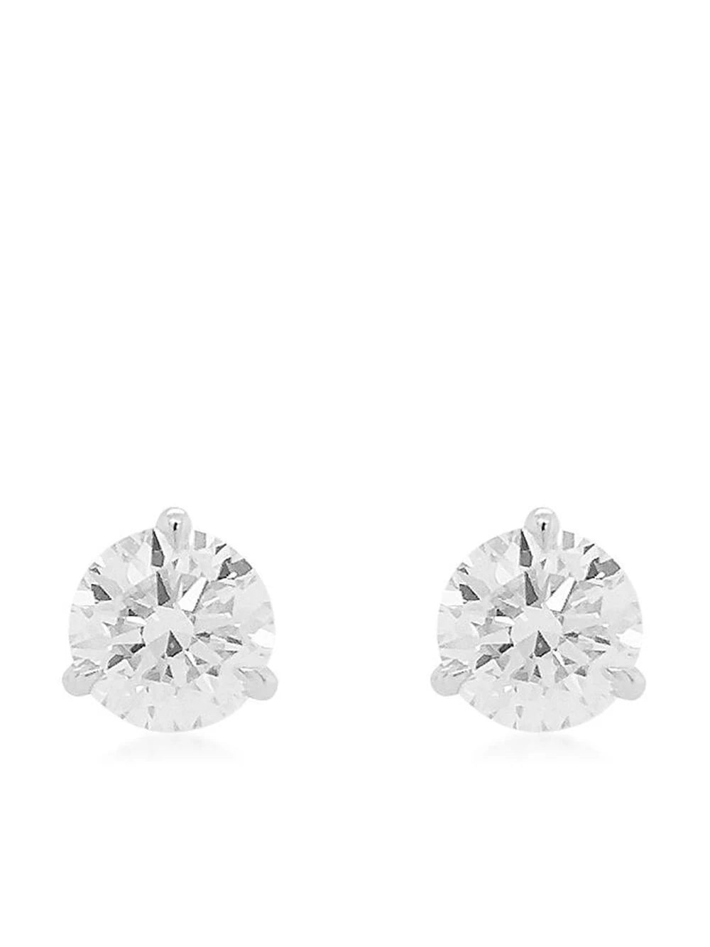 18K Lab Diamonds Cluster Halo Studs Earrings 1.81CTW with Center 1.05CT