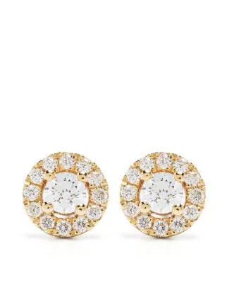 18K Lab Diamonds Cluster Halo Studs Earrings 1.81CTW with Center 1.05CT